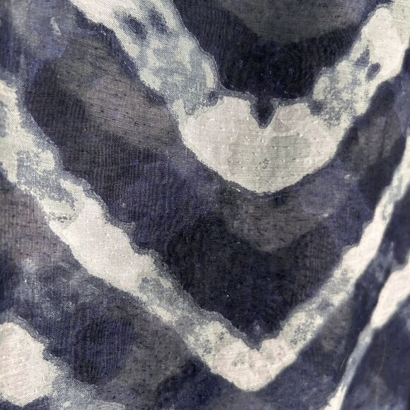 Chico's Blouse Top Women's S/M Blue Sheer Round Neck Slit Sleeve Pullover - Picture 5 of 12